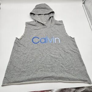 Calvin Klein Performance Gray Sleeveless Hoodie Tank Top Plus Size 2X